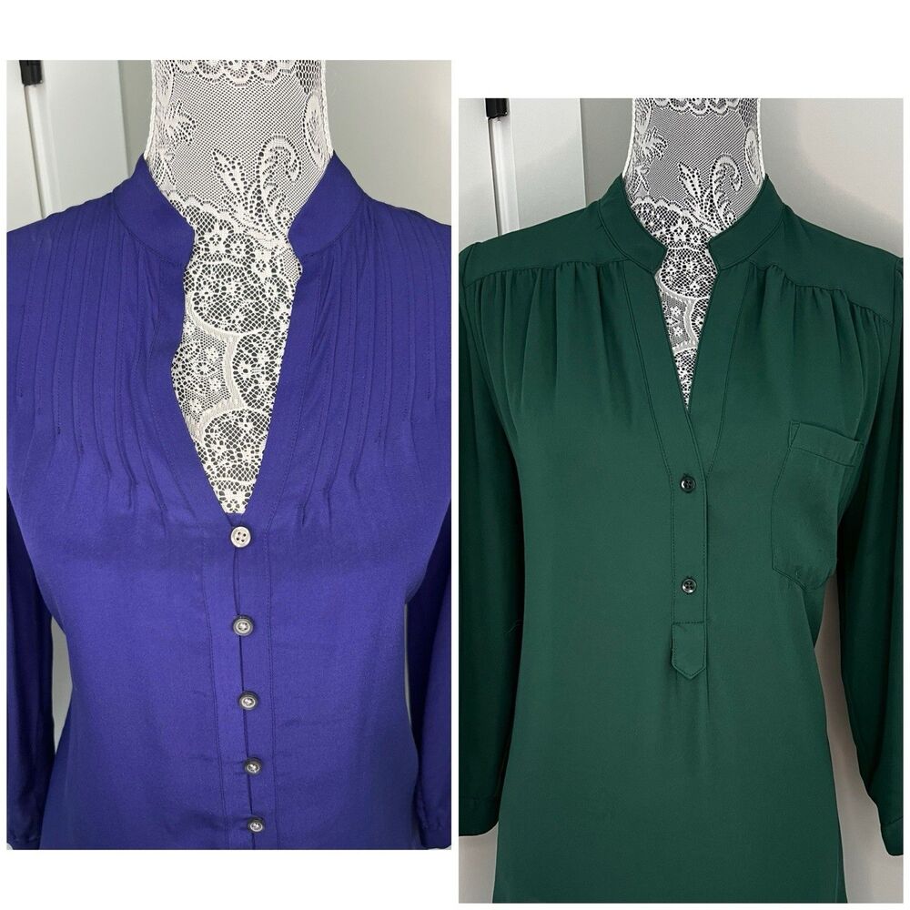Banana Republic Silk Blouse & Dleione Top Bundle Size Small s